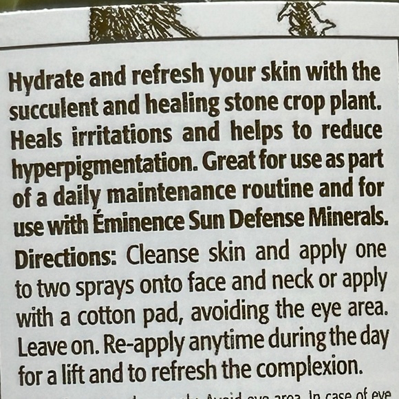 NWT Eminence Organics hydrating mist - Picture 6 of 7